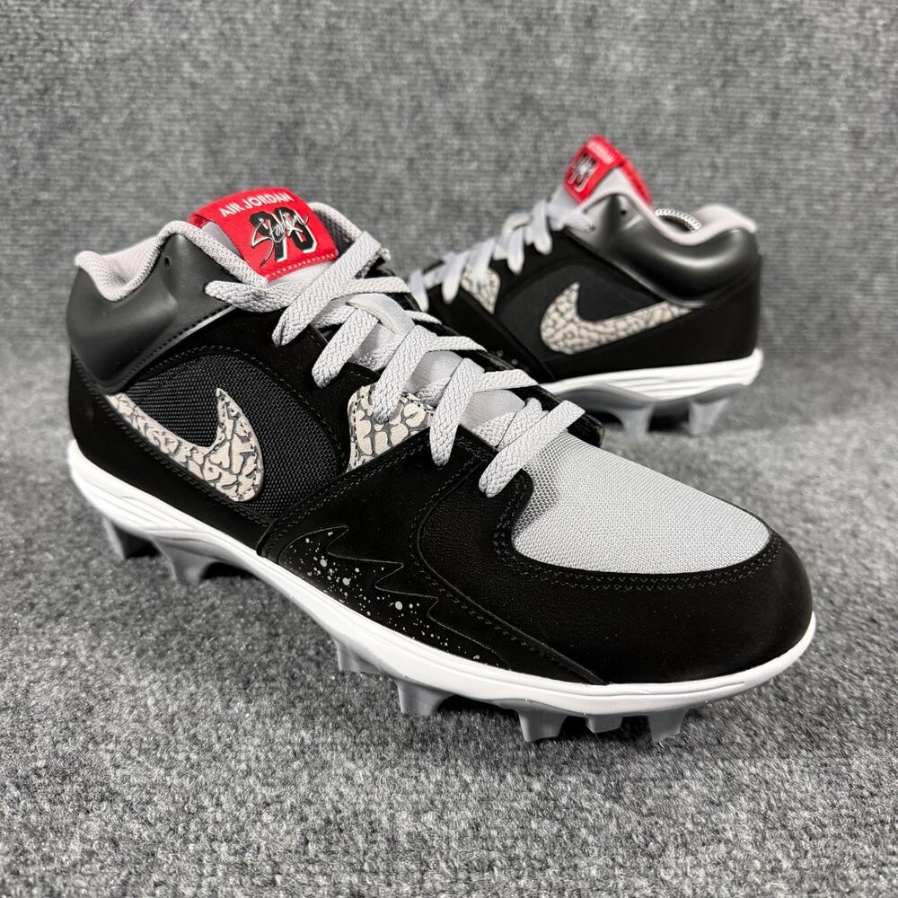 Jordan Stadium 90 Low TD Black Cement Football Cleats Mens 10.5 HQ0210-060 NEW
